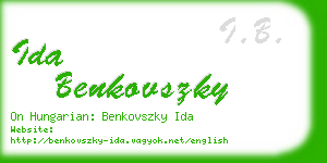 ida benkovszky business card